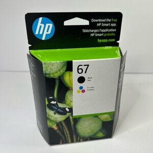 HP ink 67 deskjet 2 pack black and color new open box